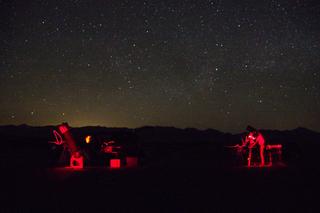 Observing under a clear dark sky at Amboy, CA