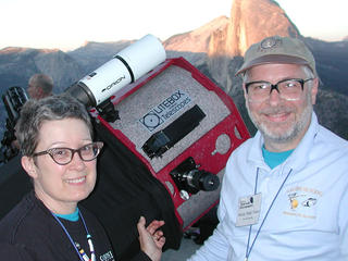 Jane Houston Jones and Morris "Mojo" Jones at the Glacier Point star party in Yosemite National Park.